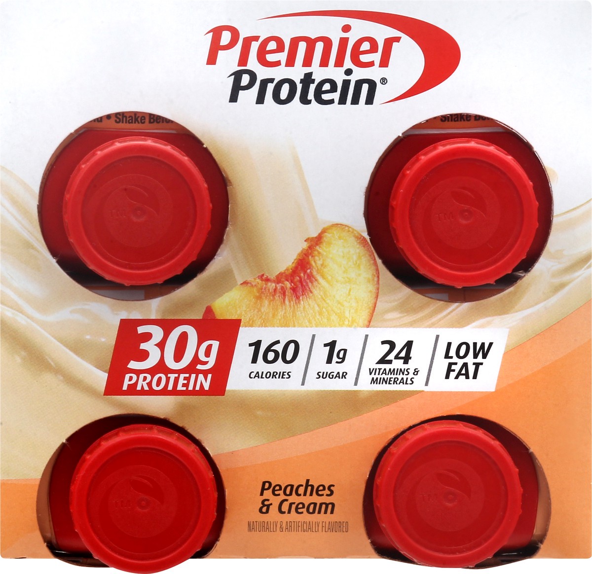 slide 9 of 9, Premier Protein 4 Pack Peaches & Cream Protein Shake 4 ea, 4 ct