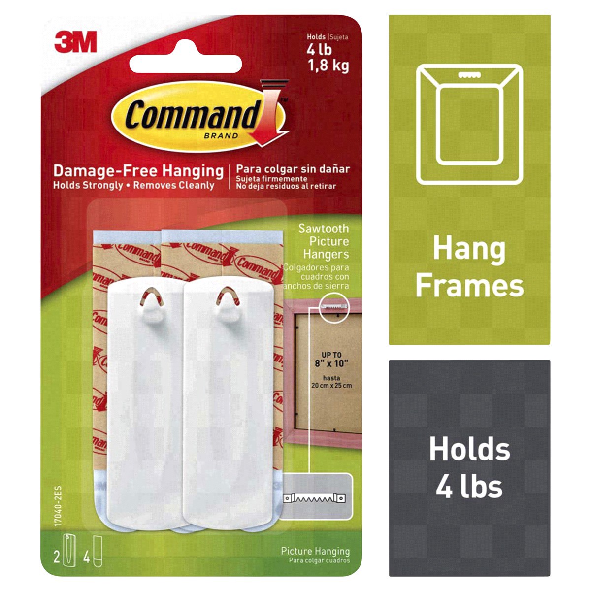 slide 1 of 29, Command Sawtooth Picture Hanger, 4 ct