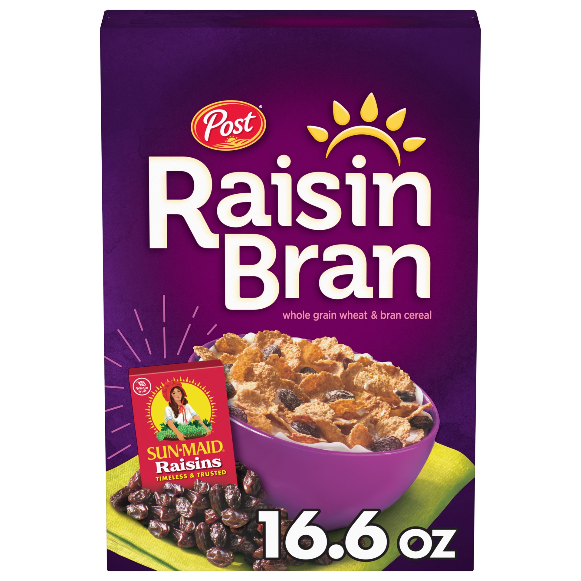 slide 1 of 14, Post Raisin Bran Cereal, 16.6 OZ Box, 16.60 oz