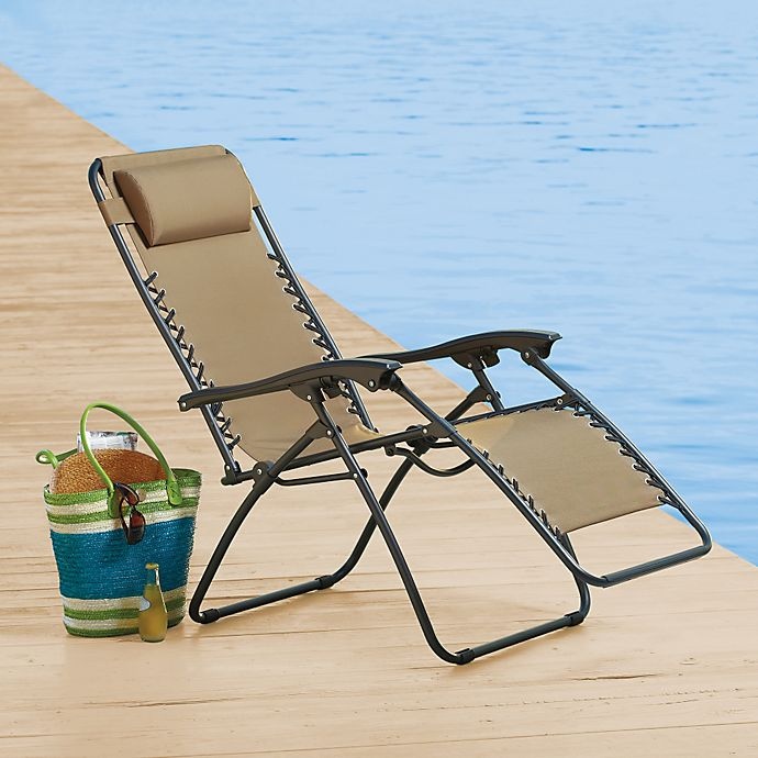 slide 1 of 1, Destination Summer Multi-Position Relaxer Zero Gravity Chair - Tan, 1 ct