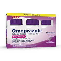 H-E-B Omeprazole Delayed Release Acid Relief Tablets – Wildberry Mint