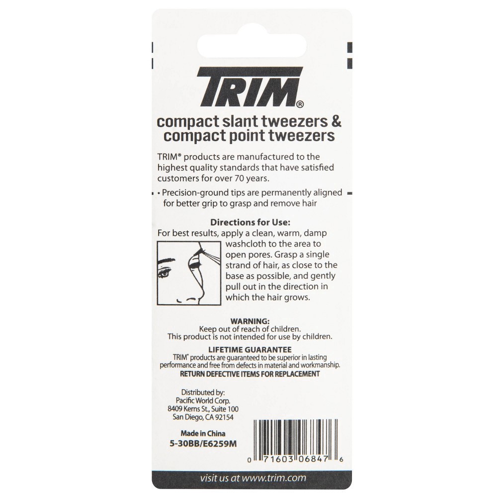slide 3 of 9, Trim Compact Slant Point Tweezers - 2 Pack, 2 ct