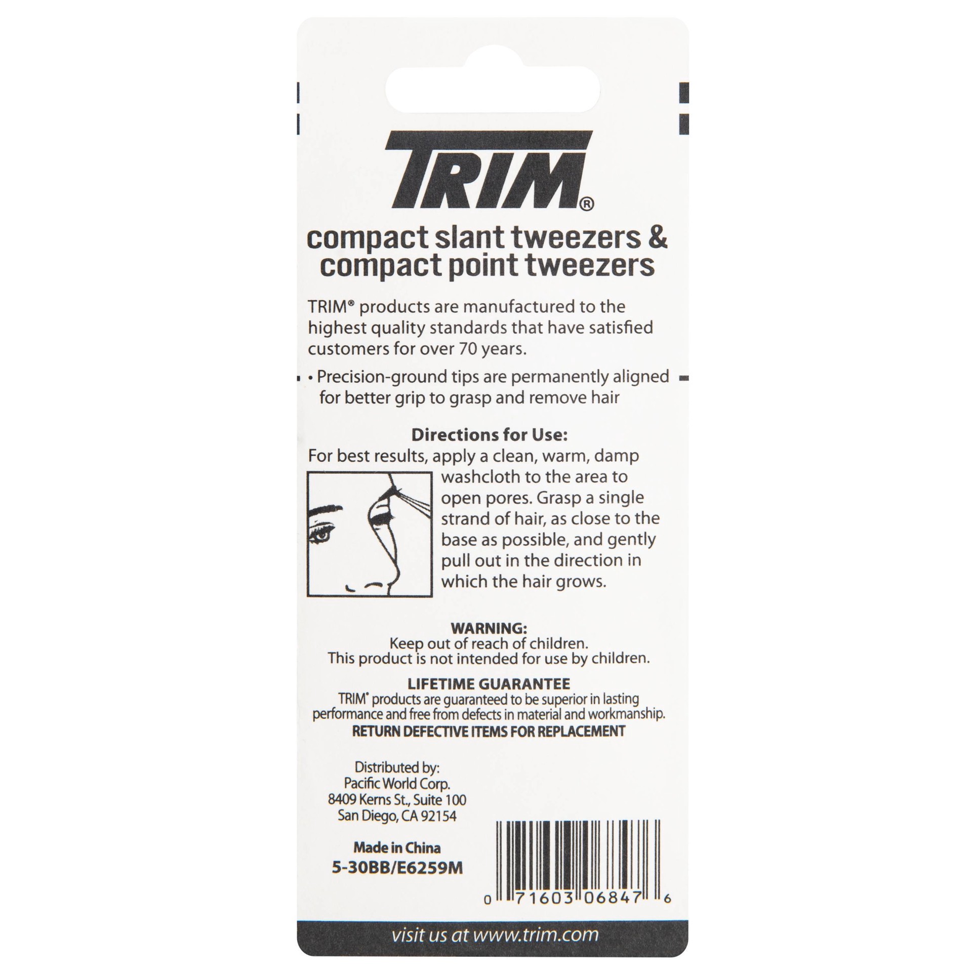 slide 2 of 9, Trim Compact Slant Point Tweezers - 2 Pack, 2 ct
