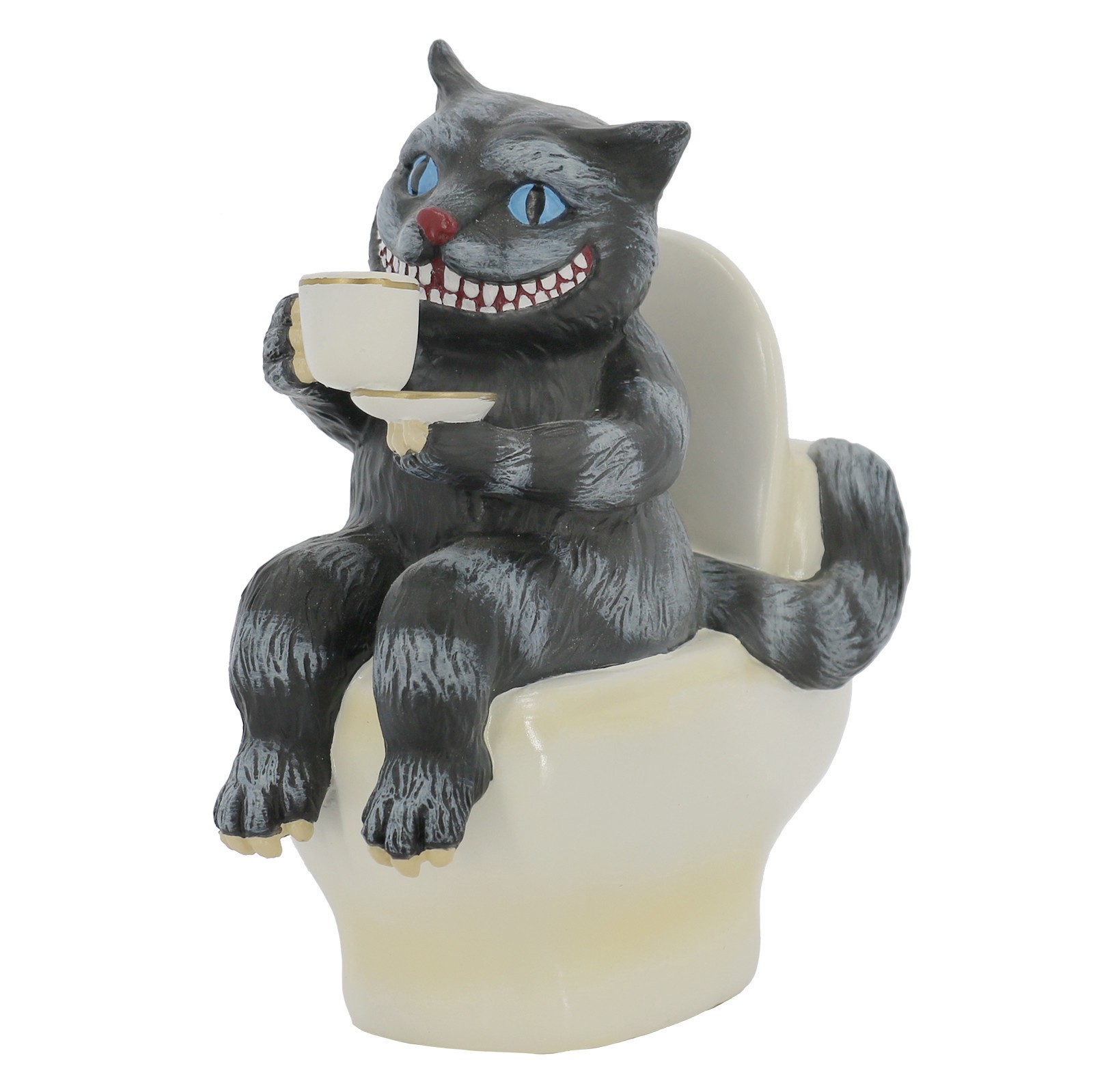slide 2 of 4, 6" Cheshire Cat On A Toilet Tabletop Decor By Ashland, 4.76 in x 2.87 in x 6.02 in