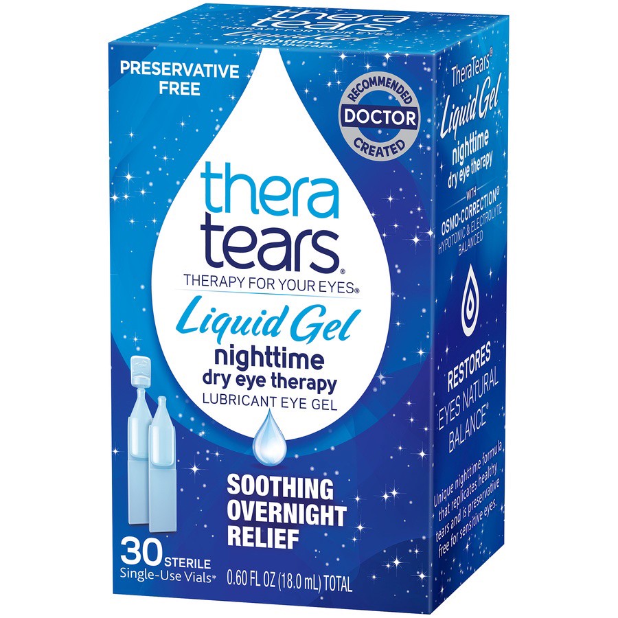 slide 3 of 6, TheraTears Liquid Gel Nighttime Lubricant Eye Gel 30 ea, 30.0 ct