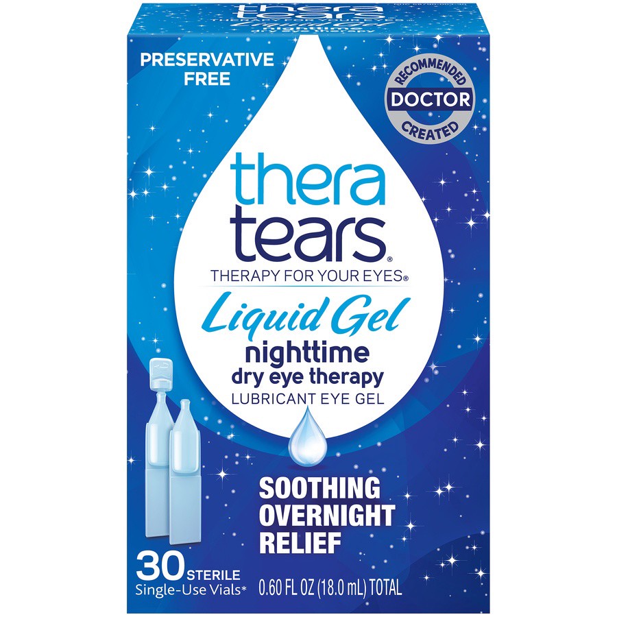 slide 1 of 6, TheraTears Liquid Gel Nighttime Lubricant Eye Gel 30 ea, 30.0 ct