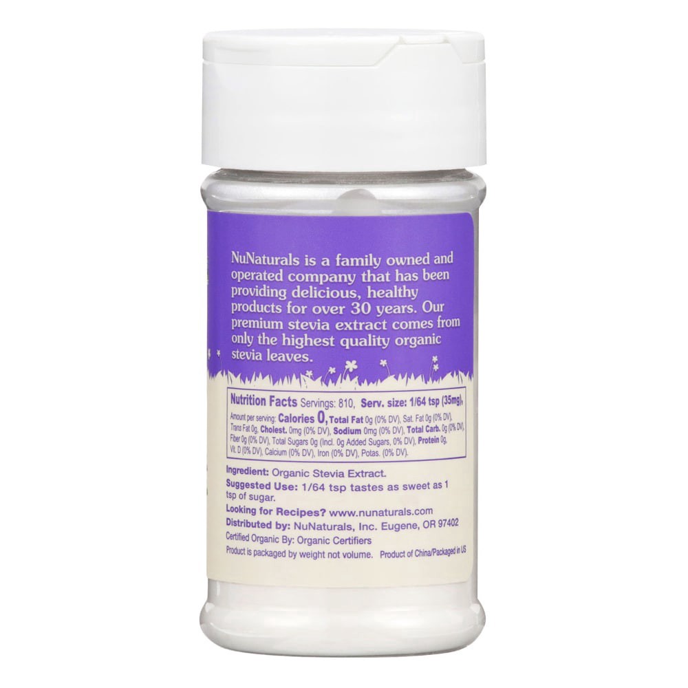 slide 2 of 3, NuNaturals Nustevia Organic Pure Stevia Extract, 1 oz
