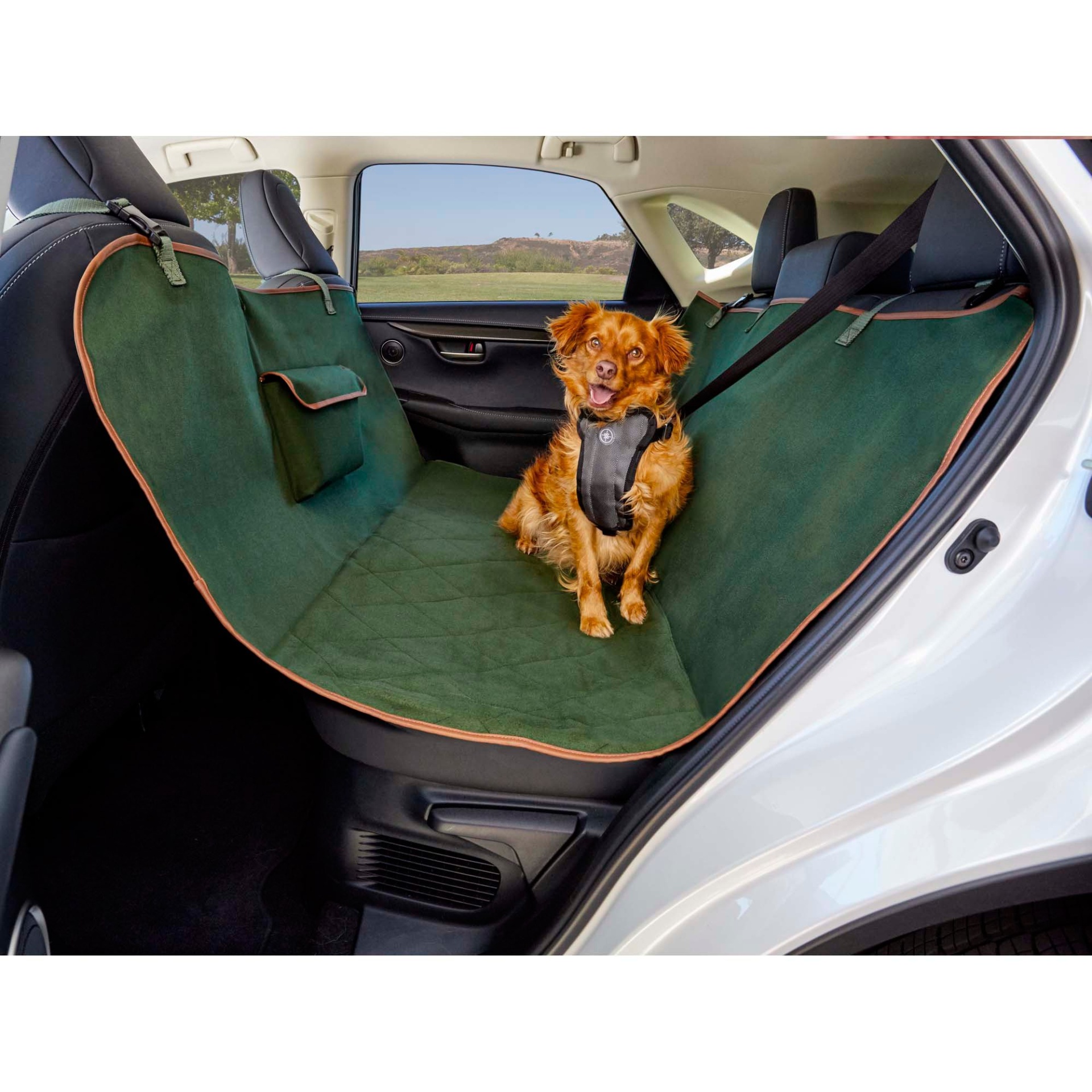 slide 1 of 1, Good2Go Quilted Hammock Seat Cover for Pets in Green, 1 ct