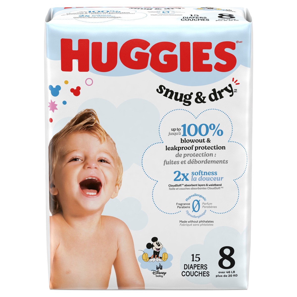 slide 1 of 12, Huggies Snug & Dry Baby Diapers, Size 8 (46+ lbs), 15 Ct, 15 ct