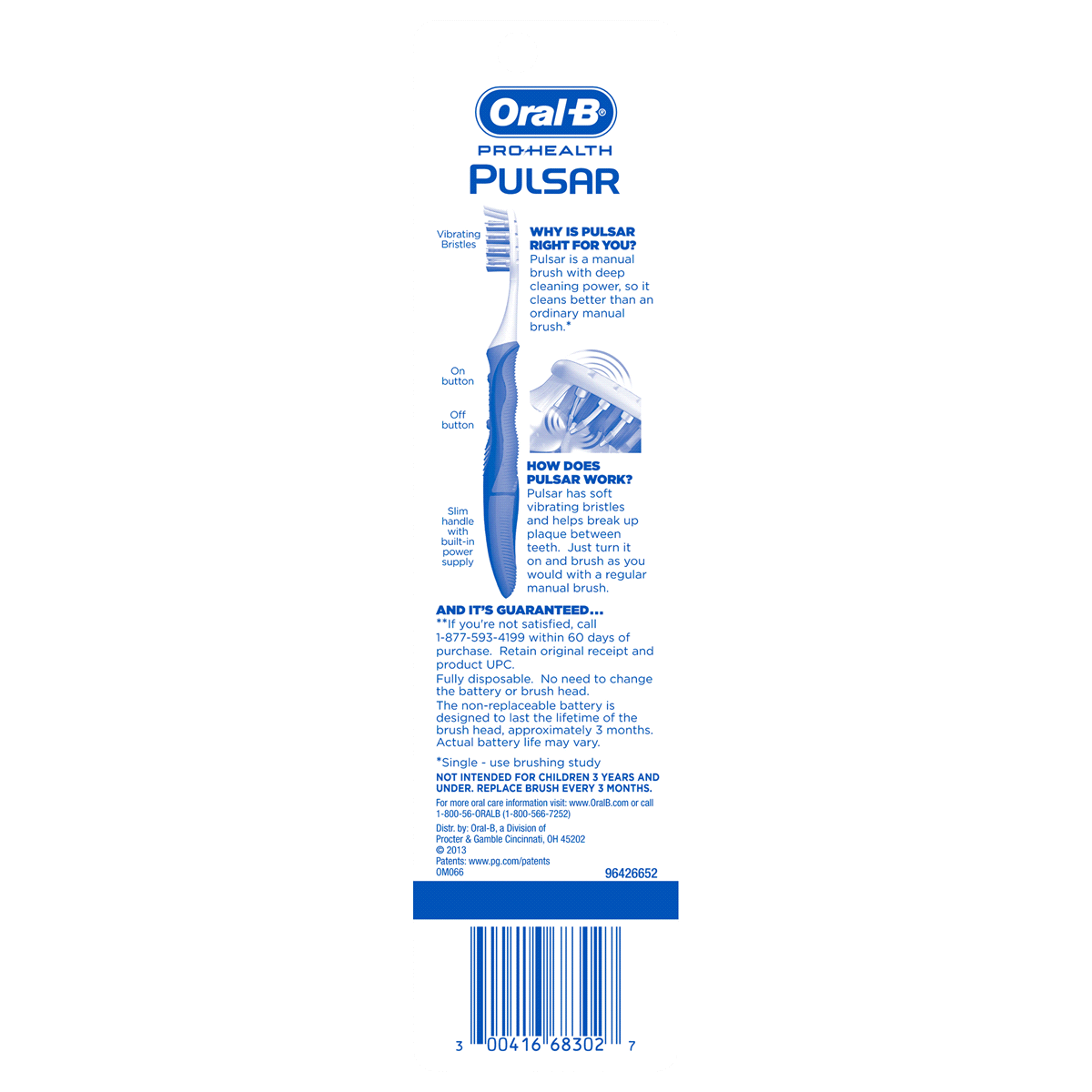slide 2 of 9, Oral-B Pulsar Medium Bristle Manual Toothbrush, 2 ct