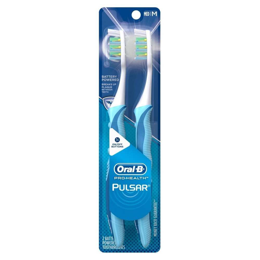 slide 5 of 9, Oral-B Pulsar Medium Bristle Manual Toothbrush, 2 ct