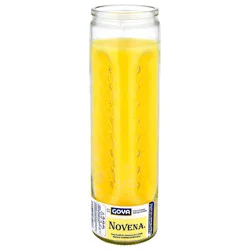 Goya Novena Yellow Tall Tumbler 8 Inch Glass Candle - 1 Each