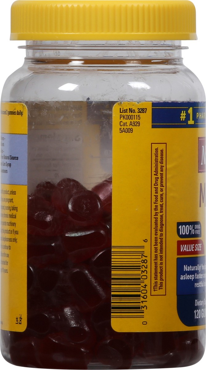 slide 9 of 9, Nature Made Melatonin 10mg per serving Gummies, Maximum Strength Dosage, 100% Drug Free Sleep Aid for Adults, 120 Melatonin Gummies, 60 Day Supply, 120 ct