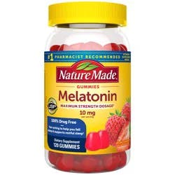 Nature Made 10 mg Gummies Value Size Dreamy Strawberry Melatonin Value Size 120 Gummies