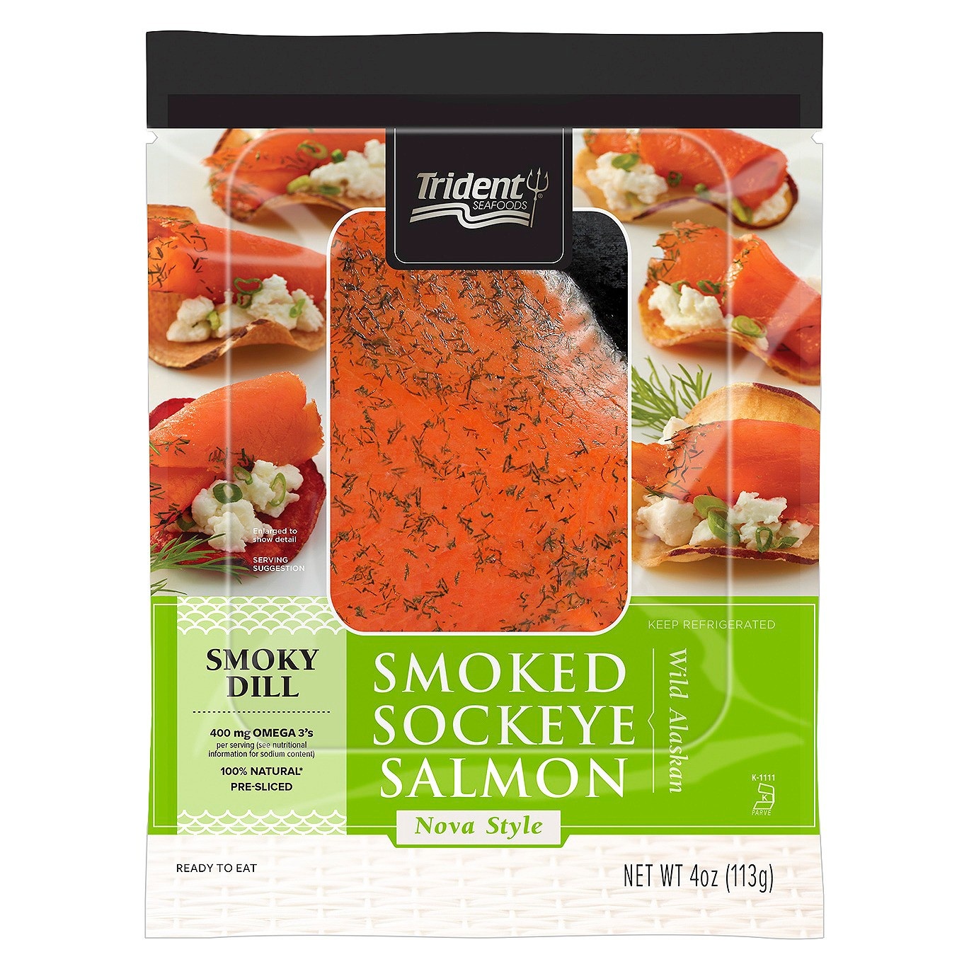 slide 1 of 1, Trident Cold Smoked Dill Sockeye Salmon, 4 oz