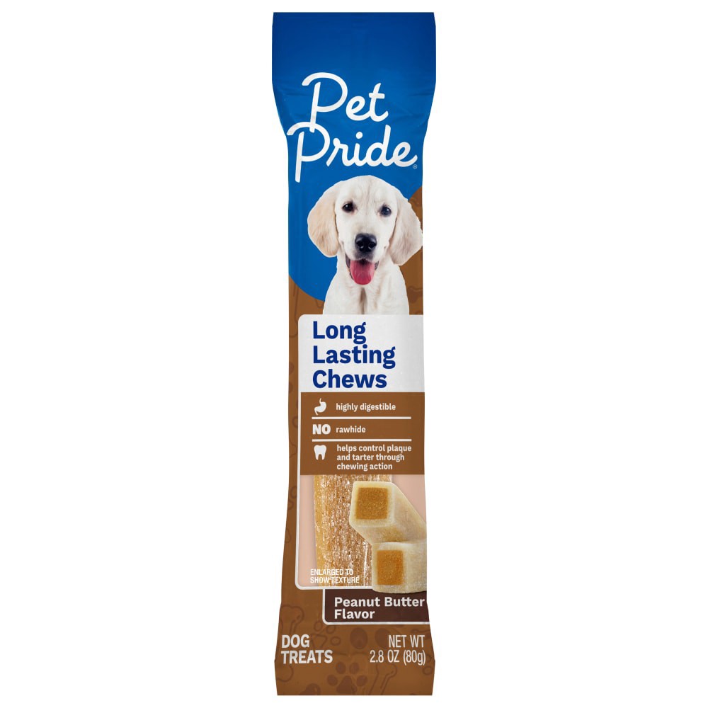 slide 2 of 2, Pet Pride Peanut Butter Flavor Long Lasting Chews, 2.8 oz