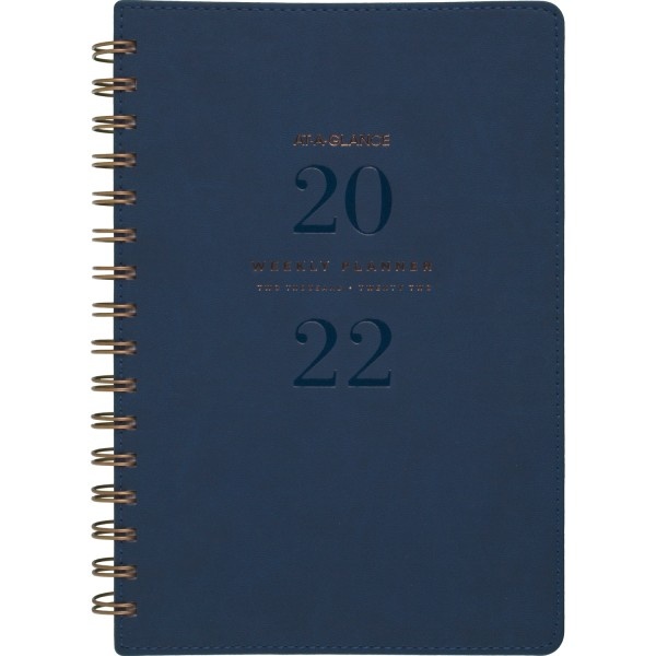 slide 1 of 4, At-A-Glance 13-Month Signature Collection Weekly/Monthly Planner, 5-1/2" X 8-1/2", Navy, January 2022 To January 2023, Yp20020, 1 ct