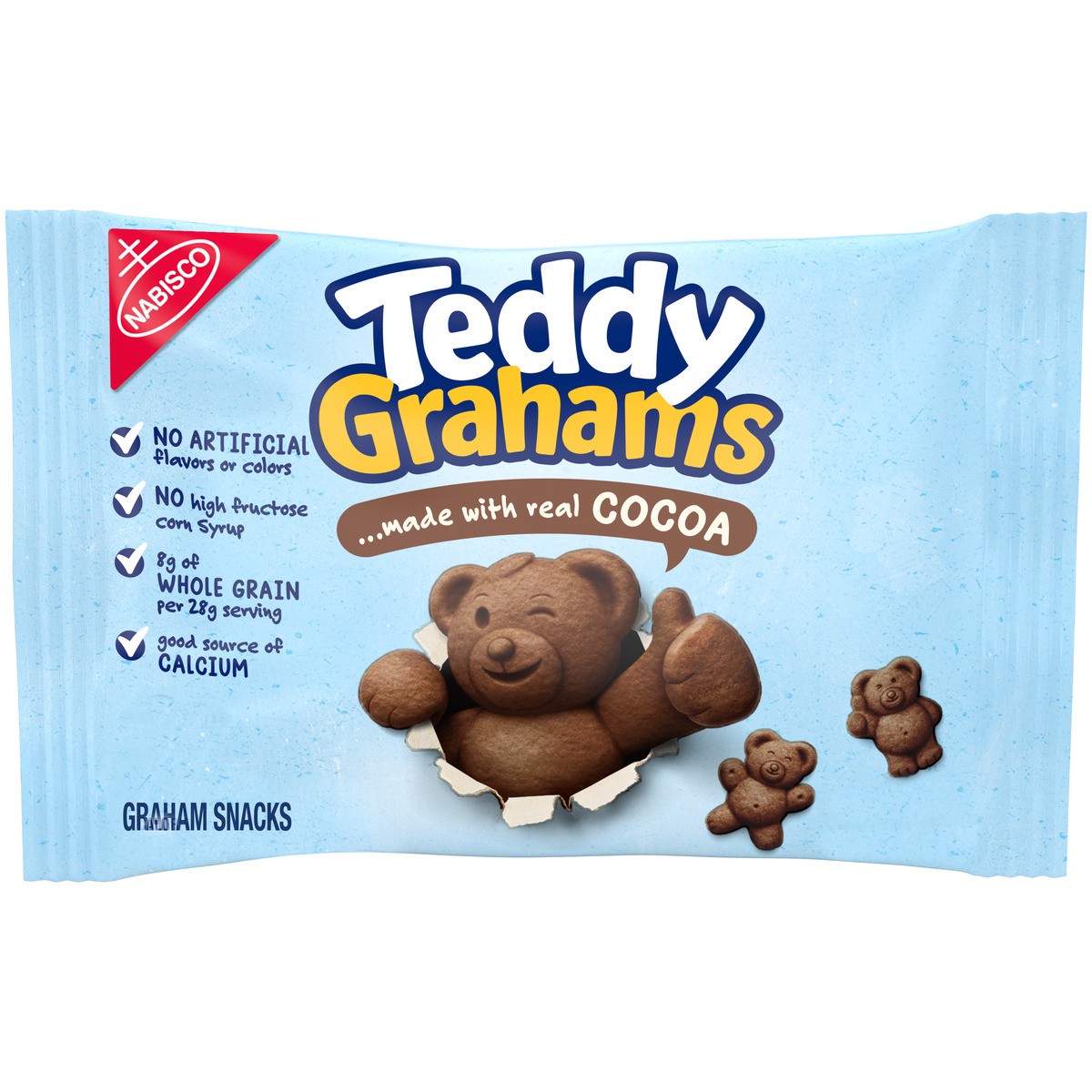 slide 3 of 14, Teddy Grahams Chocolate Graham Snacks, 1 oz Snack Pack, 0.06 lb