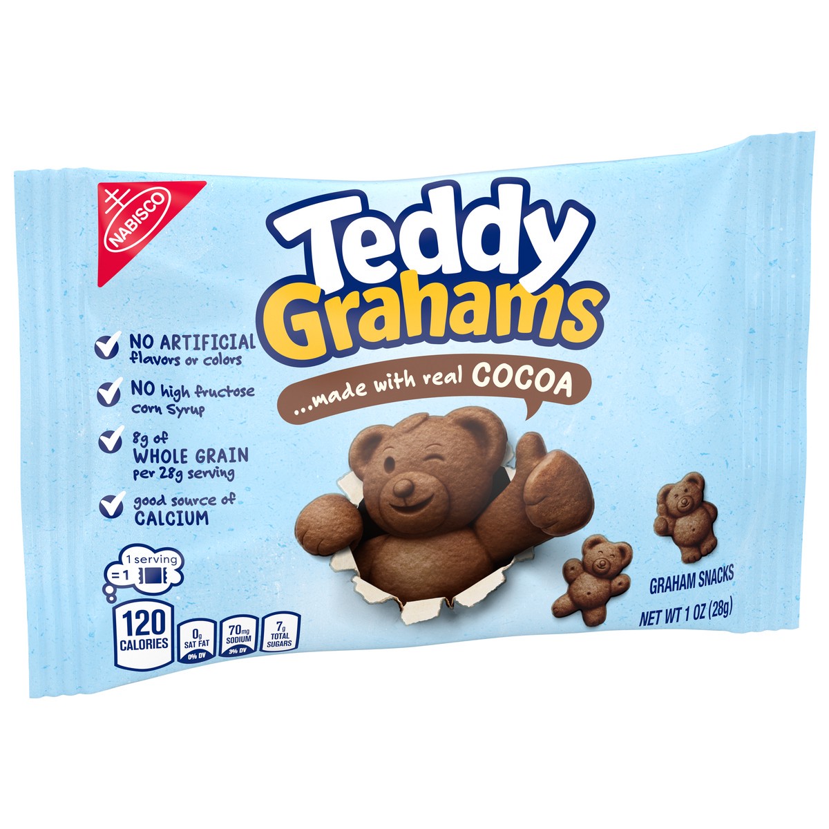 slide 8 of 14, Teddy Grahams Chocolate Graham Snacks, 1 oz Snack Pack, 0.06 lb