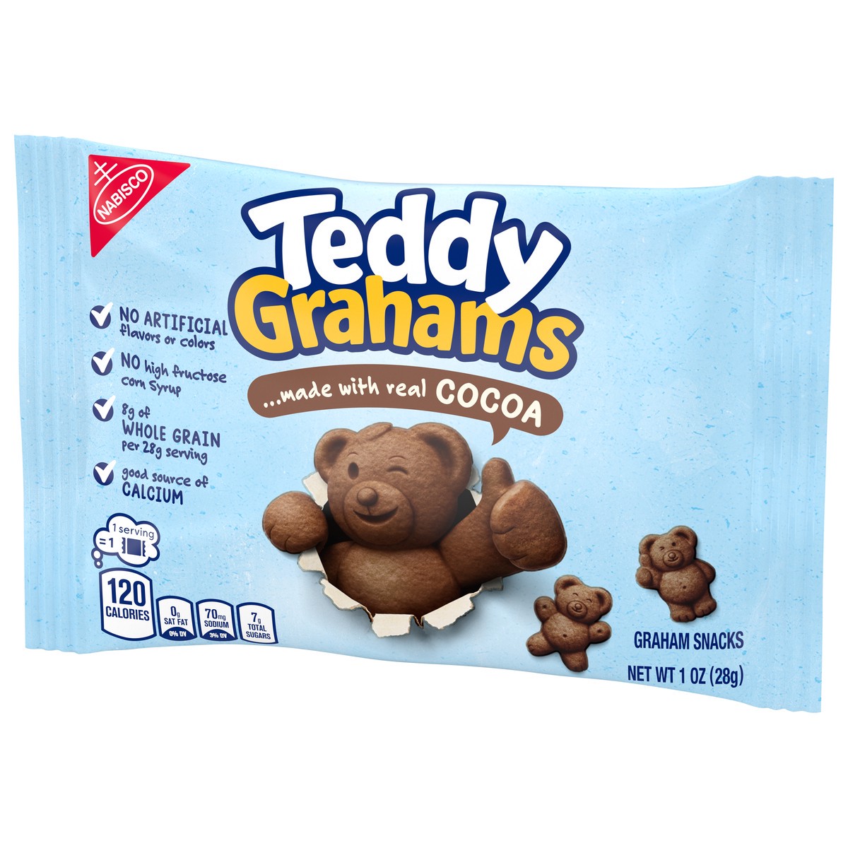 slide 11 of 14, Teddy Grahams Chocolate Graham Snacks, 1 oz Snack Pack, 0.06 lb