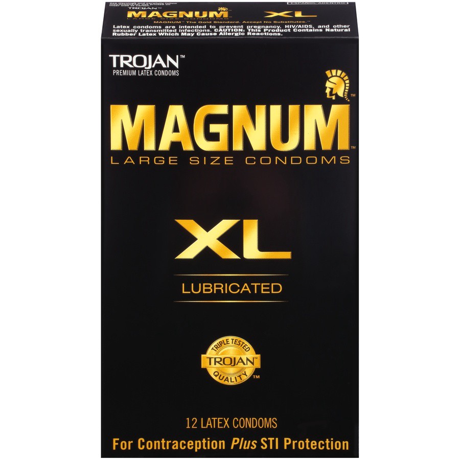 slide 1 of 4, Trojan Magnum XL Large Size Lubricated Condoms - 12 Count, 12 ct