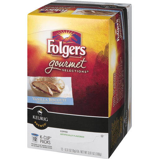 Folgers Gourmet Selections Vanilla Biscotti Coffee 12 ct; 3.81 oz Shipt