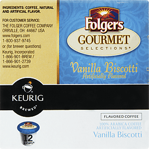 Folgers Gourmet Selections Vanilla Biscotti Coffee 12 ct; 3.81 oz Shipt