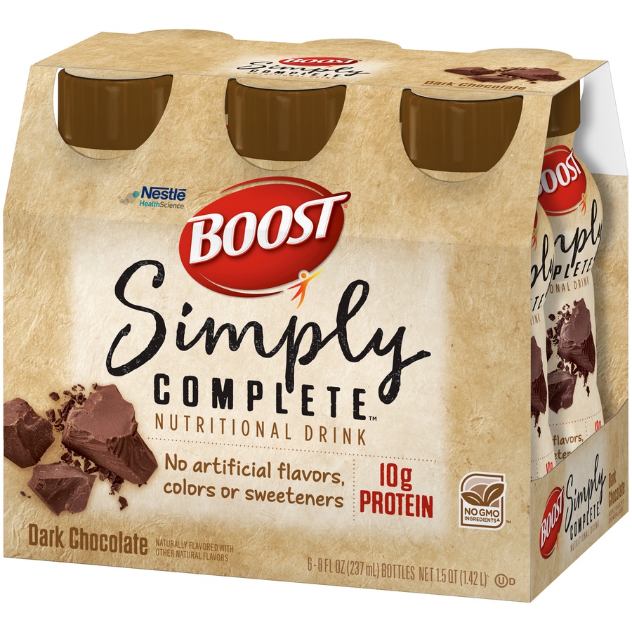 slide 3 of 8, Boost Simply Complete Dark Chocolate, 6 ct; 8 fl oz