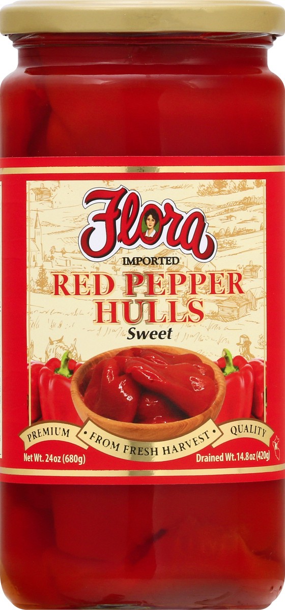 slide 4 of 13, Flora Red Pepper Hulls, Sweet, 24 oz