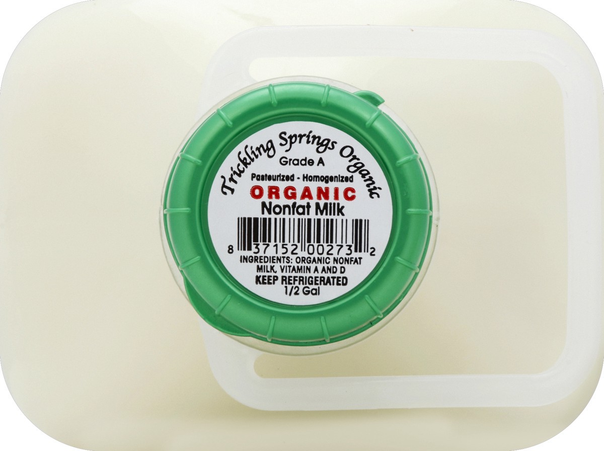 slide 2 of 4, Trickling Springs Creamery Nonfat Organic Milk, Glass Bottle, 64 oz