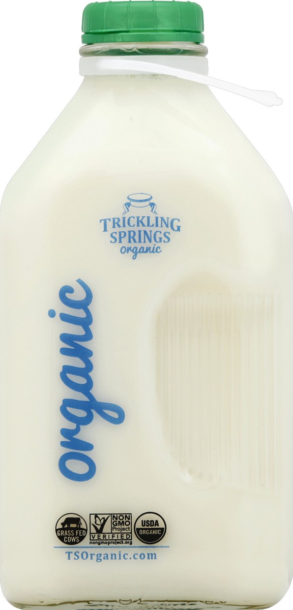 slide 3 of 4, Trickling Springs Creamery Nonfat Organic Milk, Glass Bottle, 64 oz