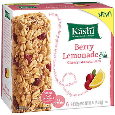 slide 1 of 4, Kashi Cranberry Lemon With Chia Chewy Granola Bars, 6 ct