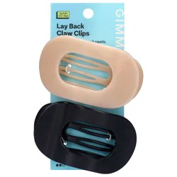 Gimme Black + Cream Medium Hair Lay Back Claw Clips - 2 Each