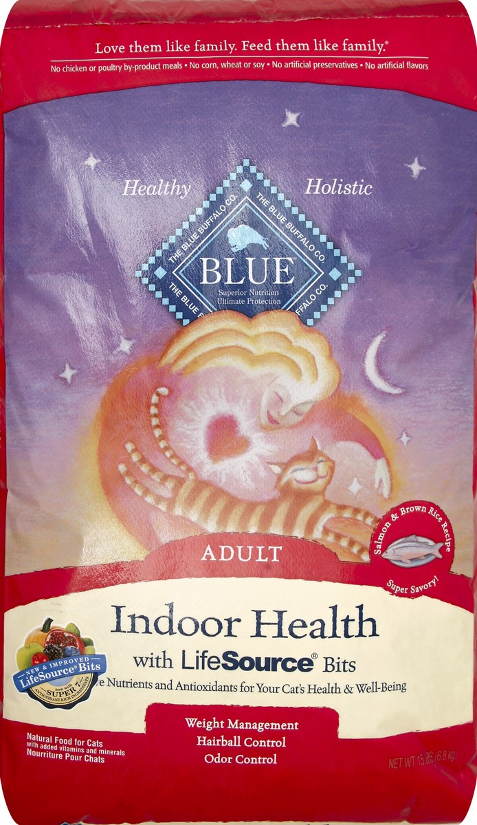 slide 3 of 6, Blue Buffalo Tastefuls Indoor Natural Adult Dry Cat Food, Salmon 15lb bag, 15 lb