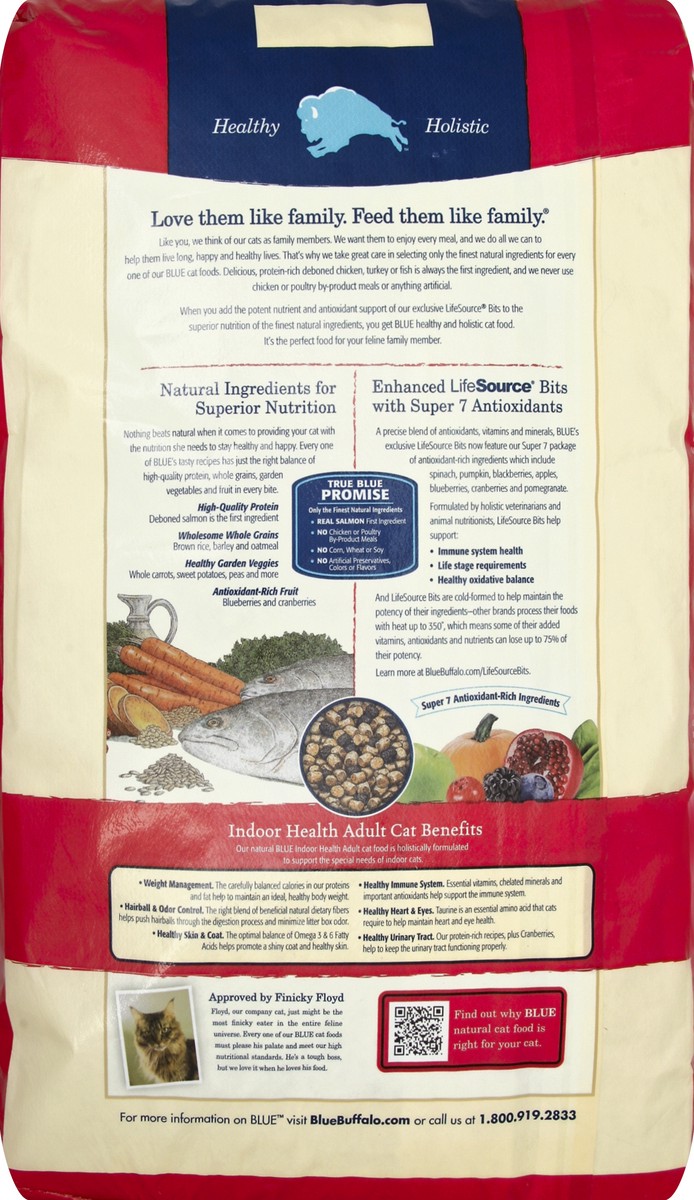 slide 5 of 6, Blue Buffalo Tastefuls Indoor Natural Adult Dry Cat Food, Salmon 15lb bag, 15 lb