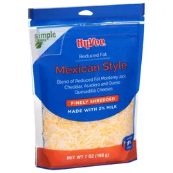 Hy-vee Mexican Blend Of Reduced Fat Monterey Jack, Cheddar, Queso Quesadilla And Asadero Finely Shredded Cheeses