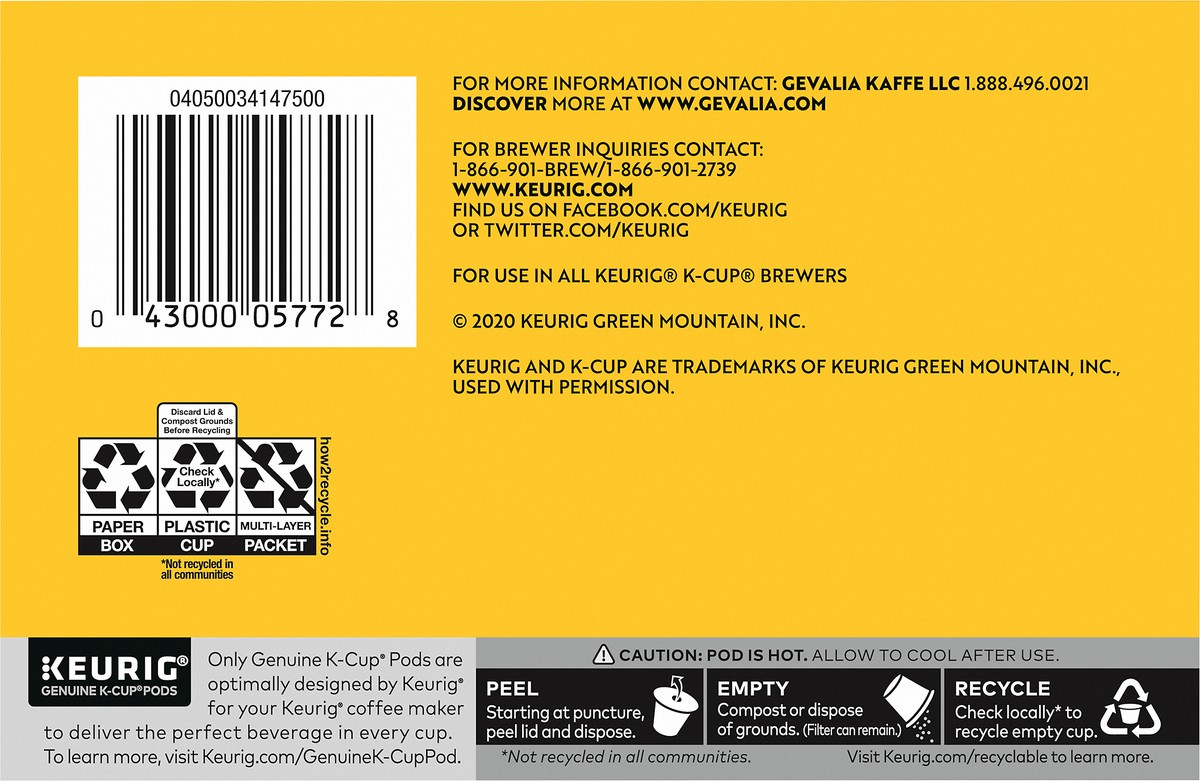 slide 7 of 9, Gevalia Frothy 2-Step Artificially Flavored Cappuccino Espresso Style K‐Cup Coffee Pods & Froth Packets Kit, 6 ct. Box, 6 ct