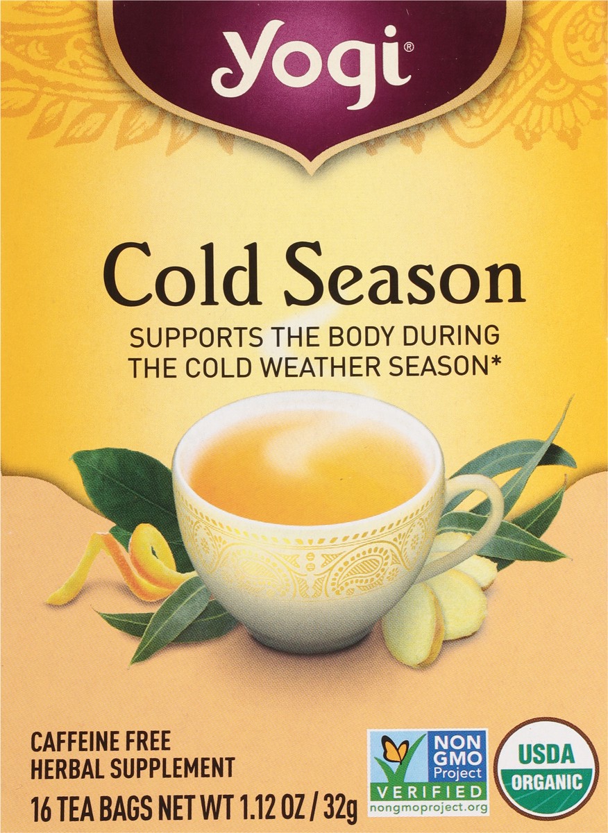 slide 7 of 9, Yogi Tea Bags Cold Season Herbal Supplement 16 ea, 16 ct