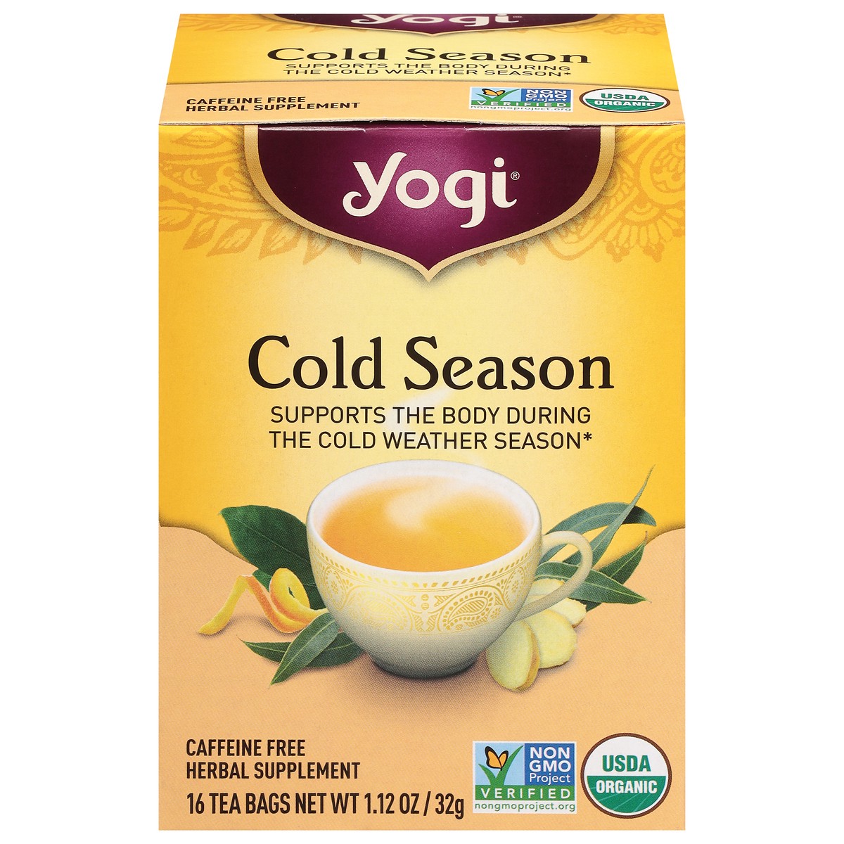 slide 1 of 9, Yogi Tea Bags Cold Season Herbal Supplement 16 ea, 16 ct