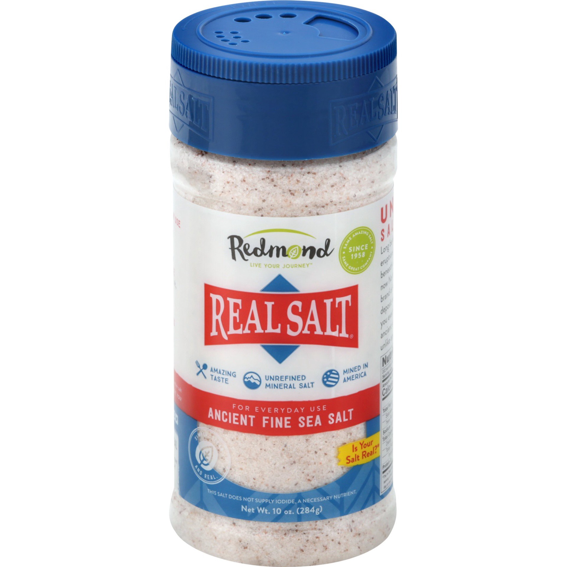 slide 1 of 4, REDMOND REAL SALT Realsalt Shaker Sea Salt, 10 oz