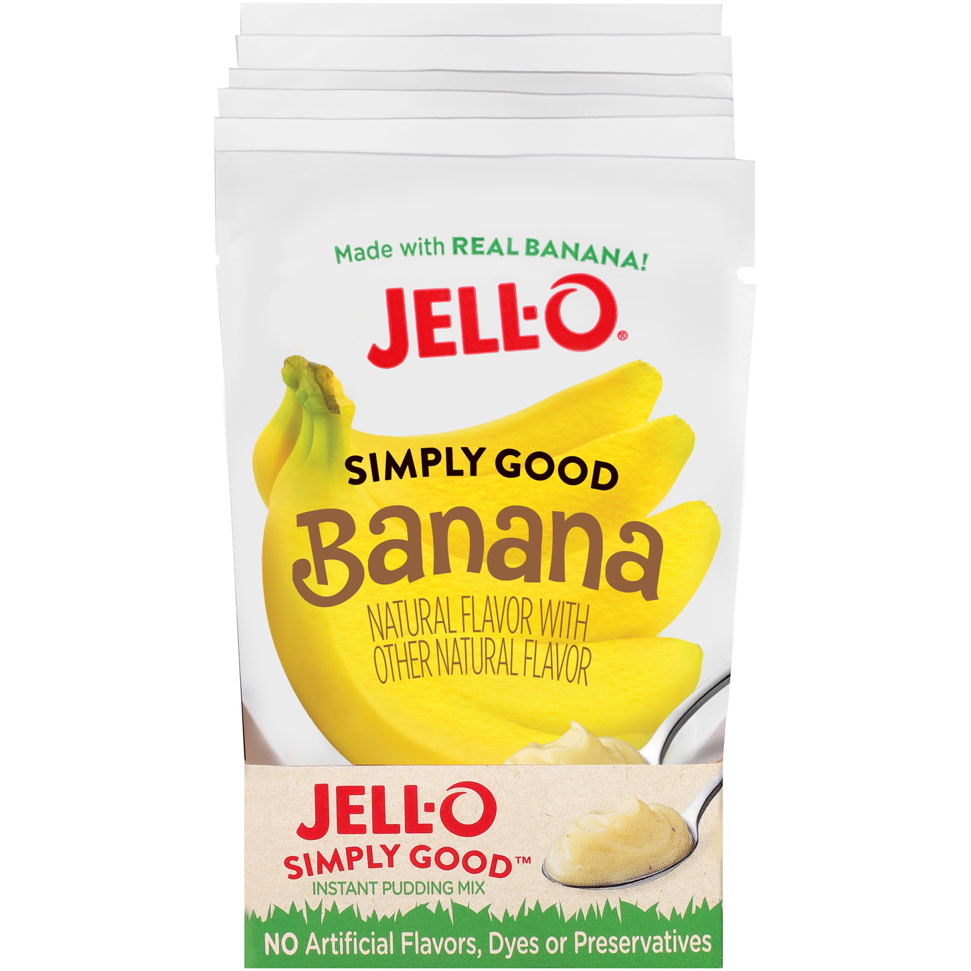 slide 1 of 6, Jell-O Simply Good Banana Pudding 3.4 oz Pouch, 3.4 oz