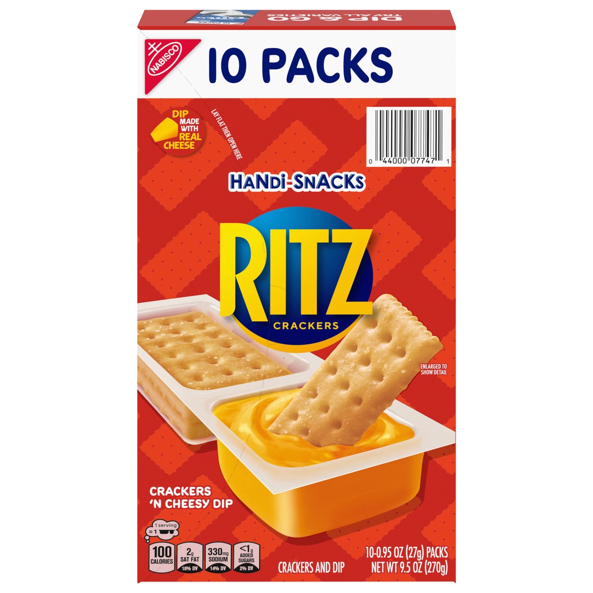 slide 1 of 13, Handi-Snacks RITZ Crackers ''N Cheesy Dip Snack Packs, 10 Snack Packs, 9.5 oz