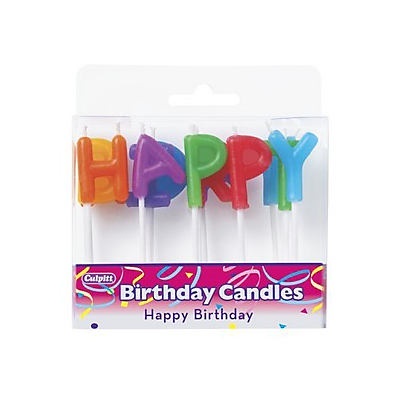 slide 1 of 1, Culpitt Happy Birthday Candle Letters, 1 ct