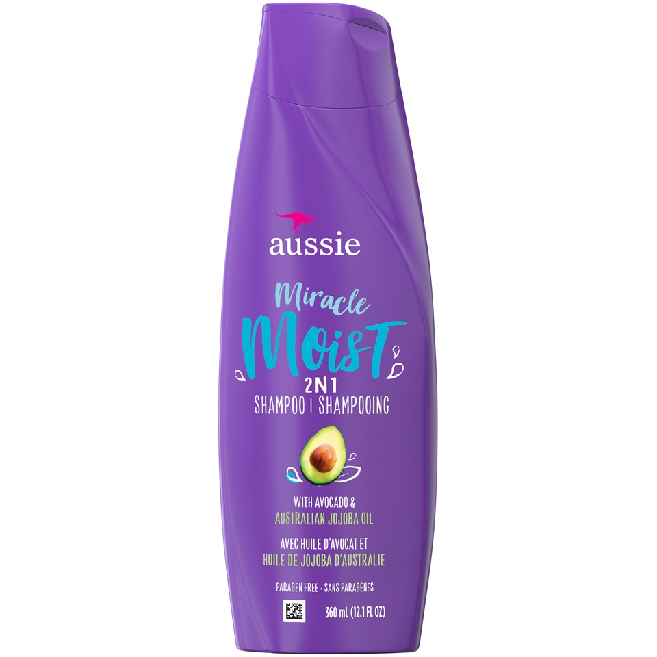 slide 1 of 1, Aussie Miracle Moisture 2In1 Shampoo/Conditioner, 12.1 oz