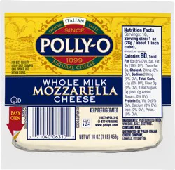 Polly-O Whole Milk Mozzarella Cheese 16 oz. Pack