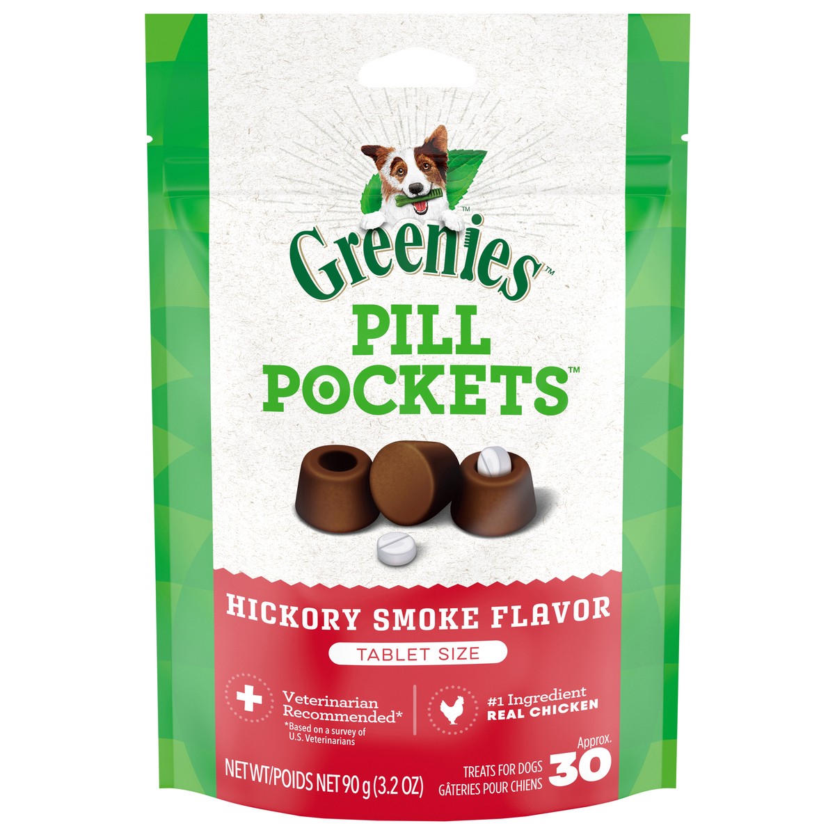 slide 1 of 4, Greenies Pill Pockets Hickory Smoke Flavor Treats for Dogs Tablet Size 3.2 oz, 3.2 oz