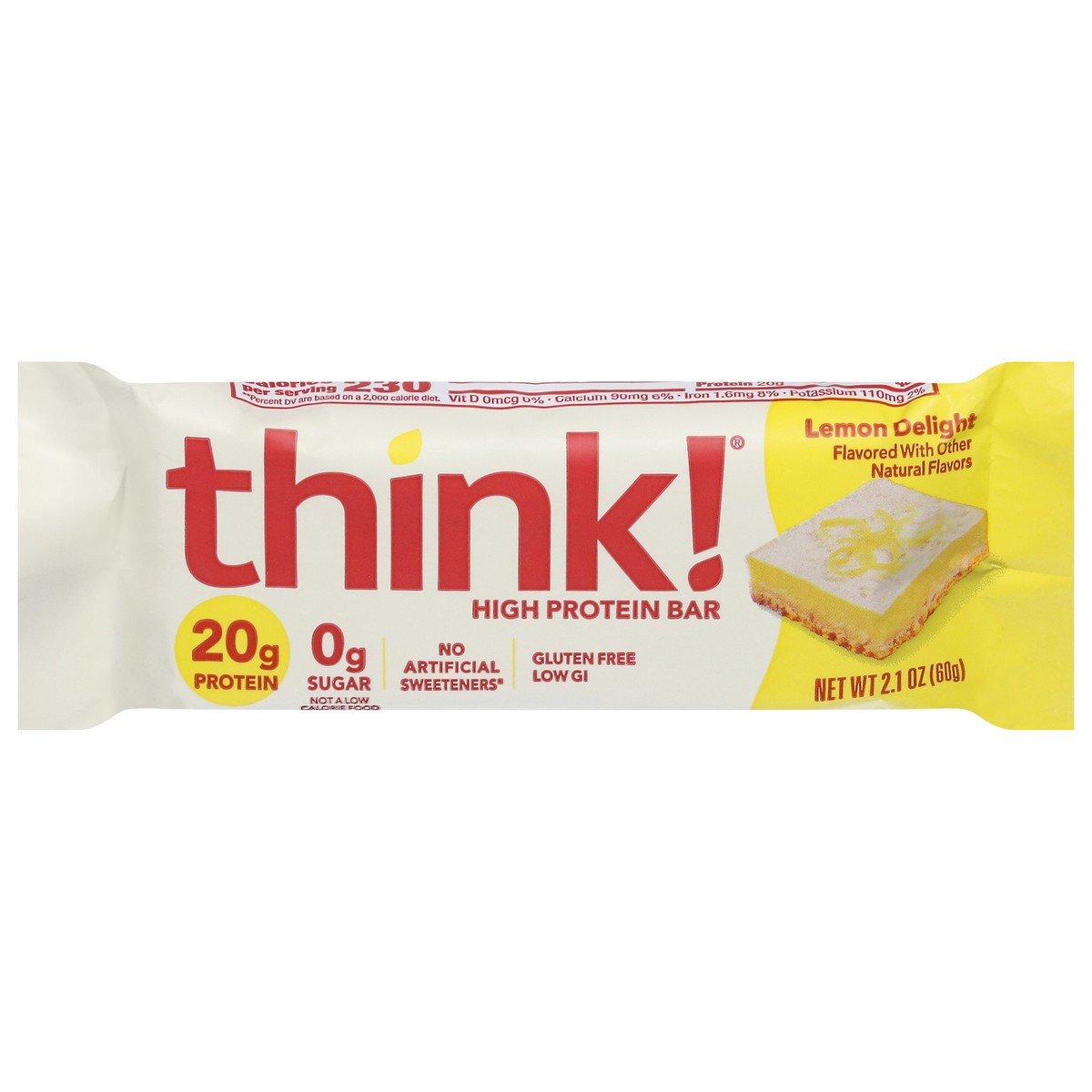 slide 1 of 9, think! Lemon Delight High Protein Bar 2.1 oz, 2.1 oz