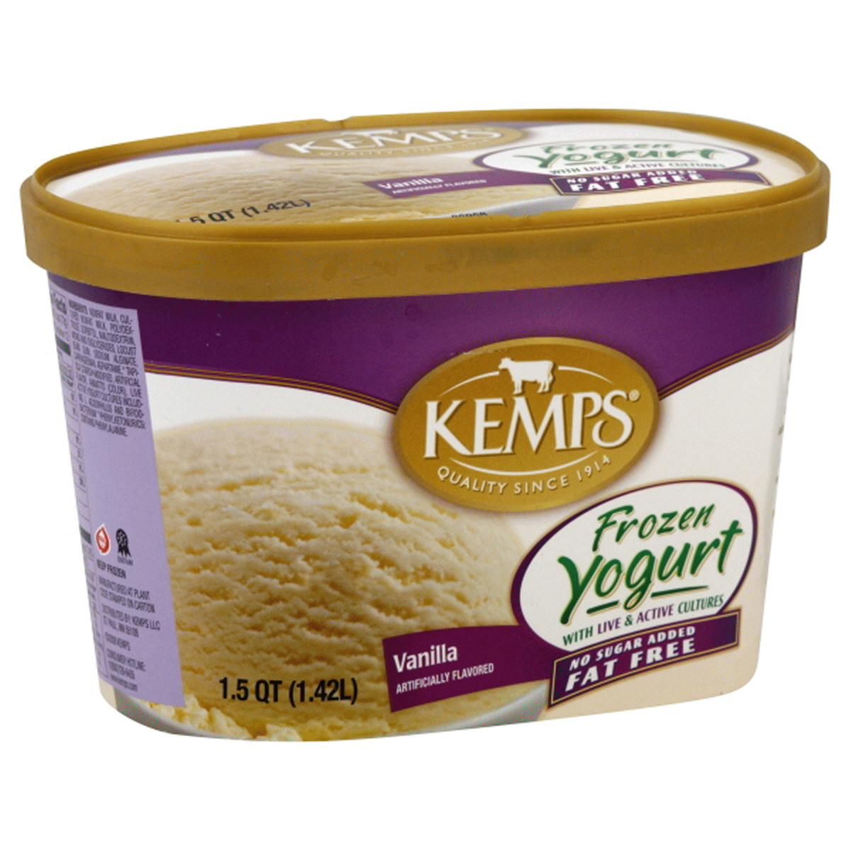 slide 1 of 1, Kemps Vanilla Frozen Yogurt Fat Free, 1.5 qt
