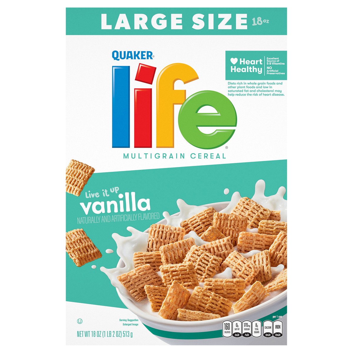 slide 1 of 6, Life Cereal, 18 oz