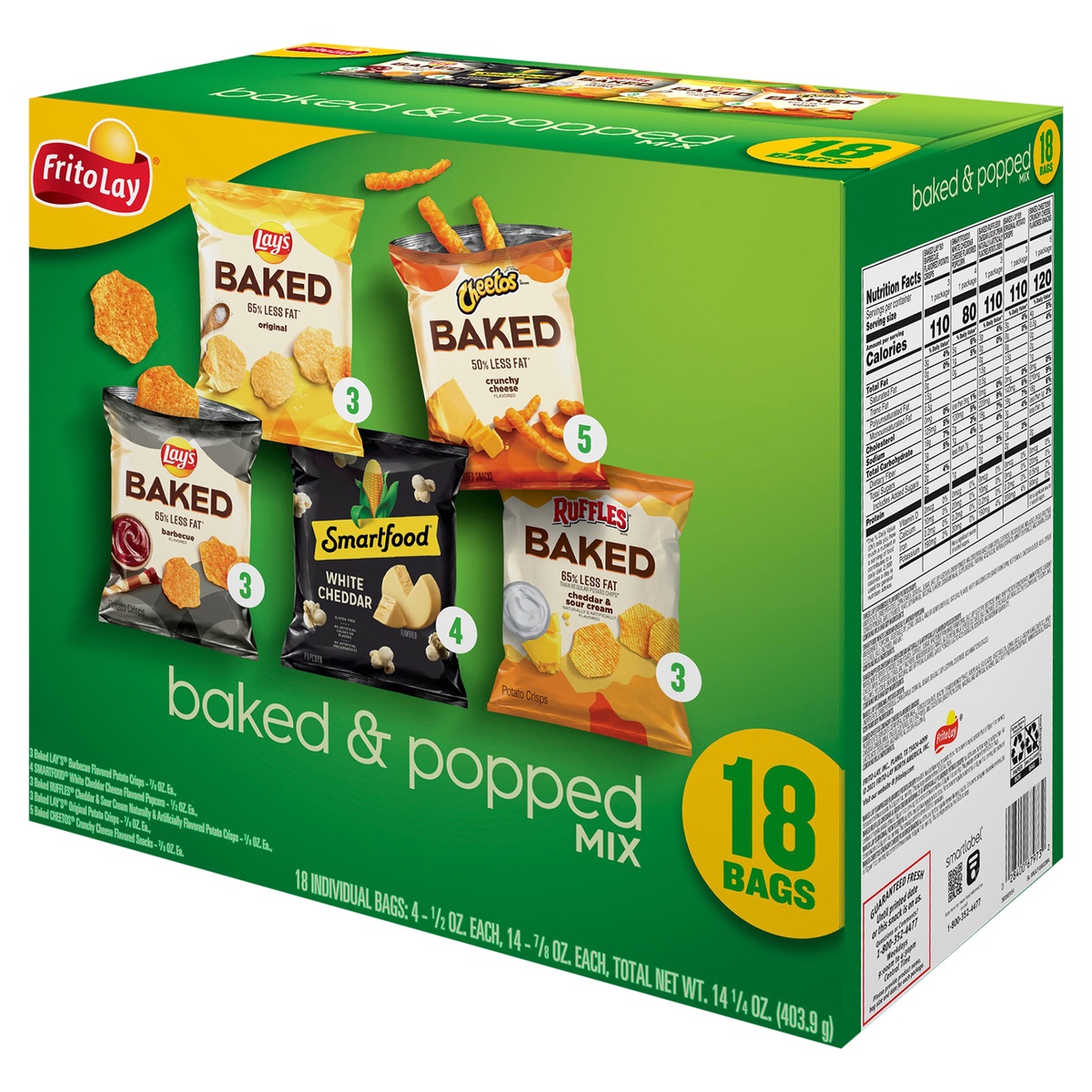 slide 3 of 11, Frito-Lay Baked & Popped Mix Snacks Variety Box, 18 ct